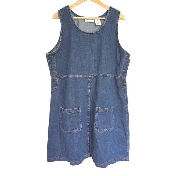 Cotton Ginny Dresses & Skirts - Vintage Cotton Ginny Plus Small Blue Denim Pinafore‎ Dress 1X Sleeveless